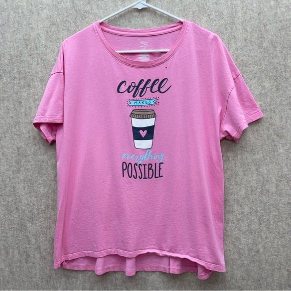 Women's Secret Treasures "Coffee Makes Everything Possible" Pajama Top XL - Picture 2 of 7